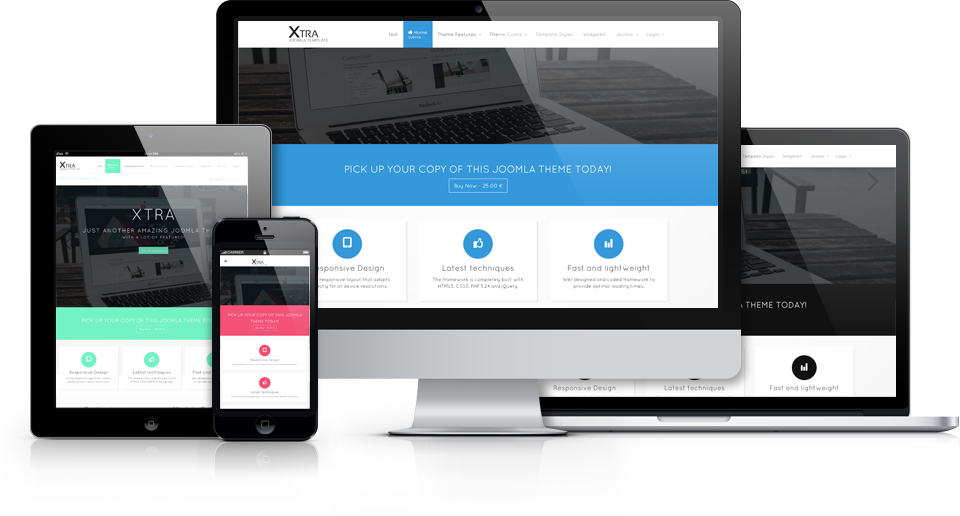 Responsives Layout mit der optimalen Anpassung Ihrer Website an jede Bildschirmauflösung für jedes Endgerät wie z.B. ein Tablet oder ein Smartphone.